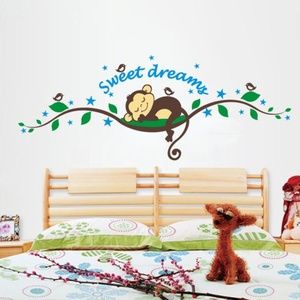 Boys or Girls monkey Wall Decal - Nursery wall art